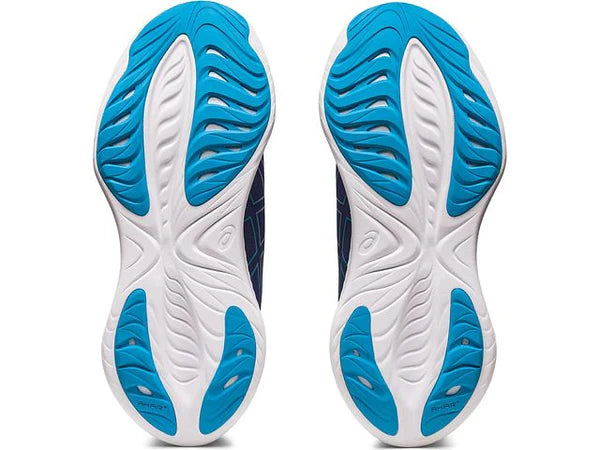 Bottom (outer sole) view of the Men's Cumulus 25 in Indigo Blue/Island Blue