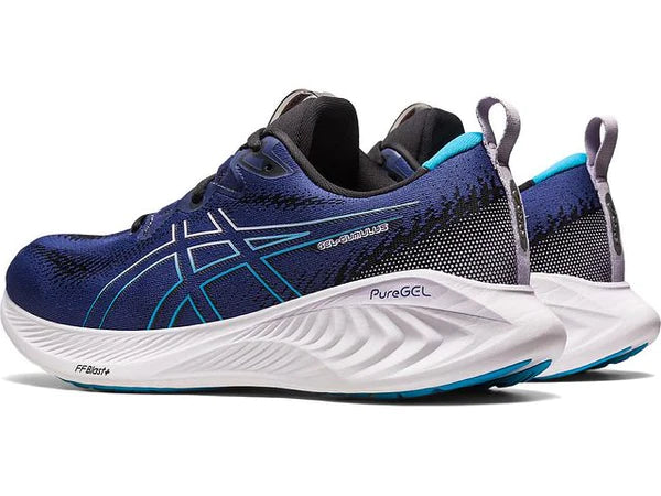 Back angle view of the Men's Cumulus 25 in Indigo Blue/Island Blue