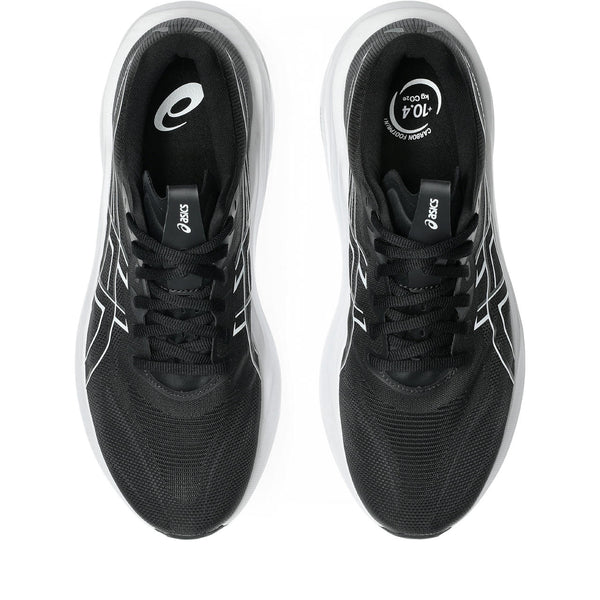 Black laces are used to match the black upper.