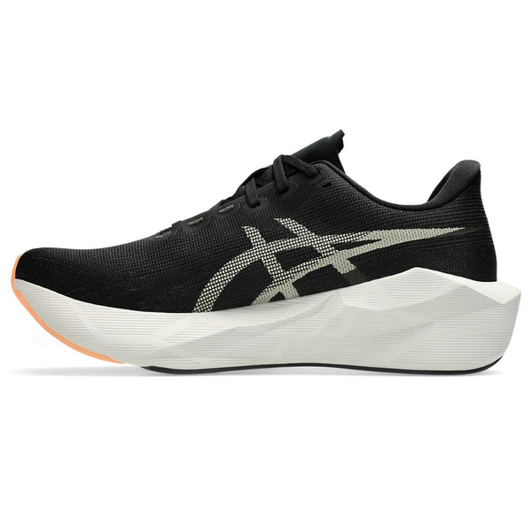 The medial side of this Novablst 6 has a big ASICS logo in the middle.