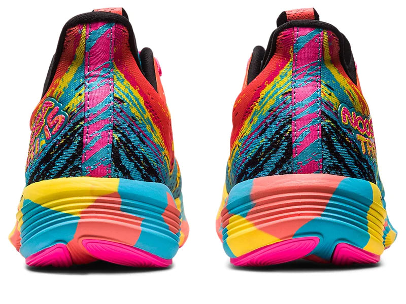 Back view of the Women's Noosa Tri 15 in Aquarium/Vibrant Yellow