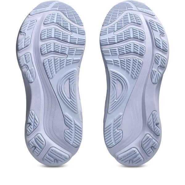 Close-up of the outsole of a women's Kayano 32 shoe with tread pattern on a white background.