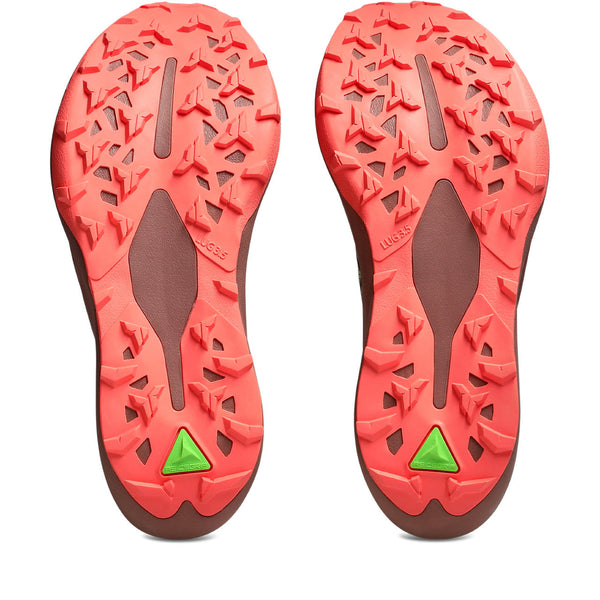 Bright red rubber is used on the outsole