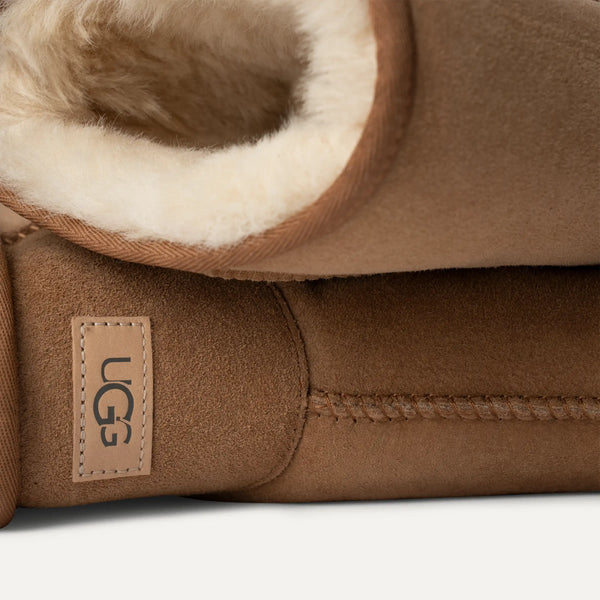 Closeup on the inner material of the Ugg Classic tall shows how warm these boots are