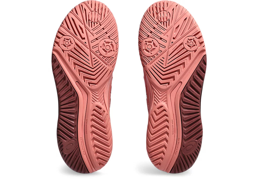 Bottom (outer sole) view of the Women's Resolution 9 in Light Garnet/White