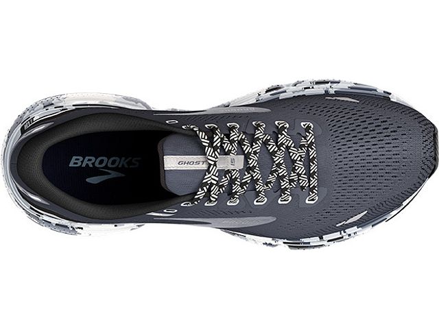 Top view of the Men's Ghost 15 by Brooks in the color Ebony/Black/Oyster