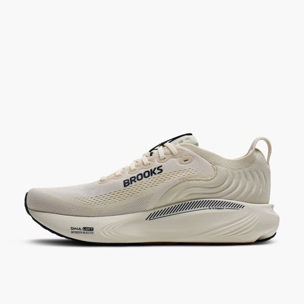 Cream running shoe on white background