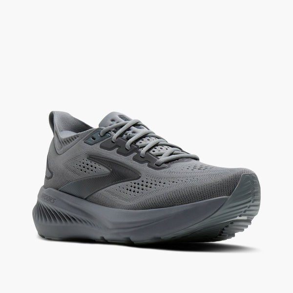 Gray running shoe on a white background