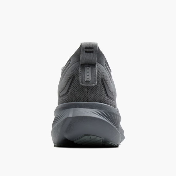 Gray athletic shoe on a white background