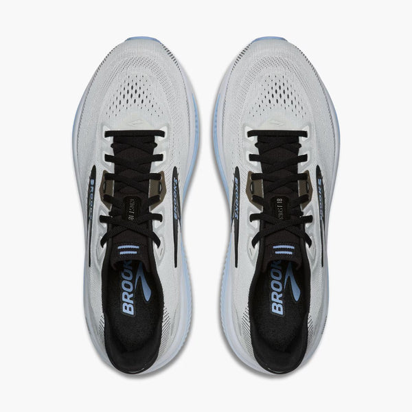 This shoe has a black tongue and laces.