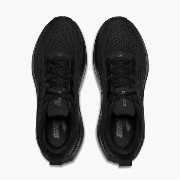 Black laces are used to match the upper