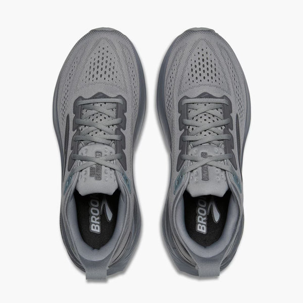 Grey running shoe on a white background