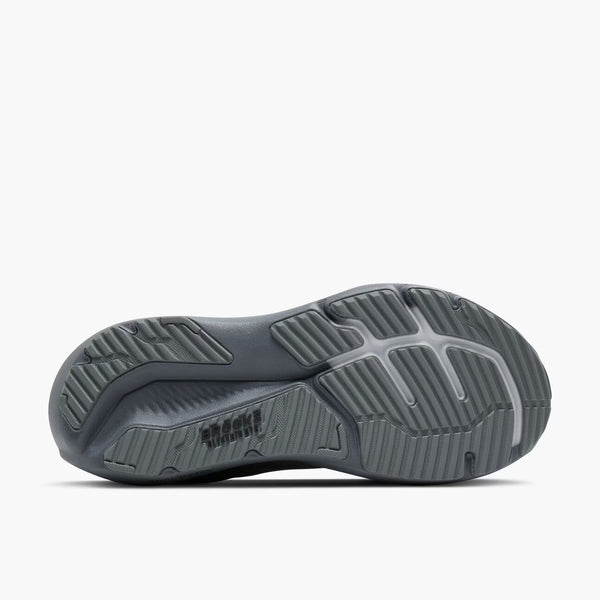 Gray athletic shoe sole on a white background