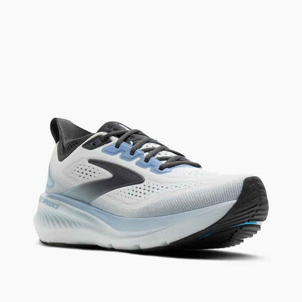 A black brooks logo is in the middle of the upper on the lateral side