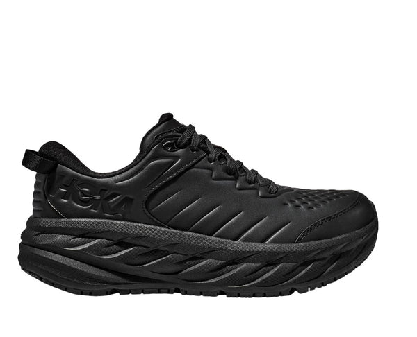 All the great features of the Bondi 7 are now available in a Bondi specifically designed for the workplace and walking. The Men's Hoka Bondi SR features a water-resistant leather upper along with a slip-resistant outsole.