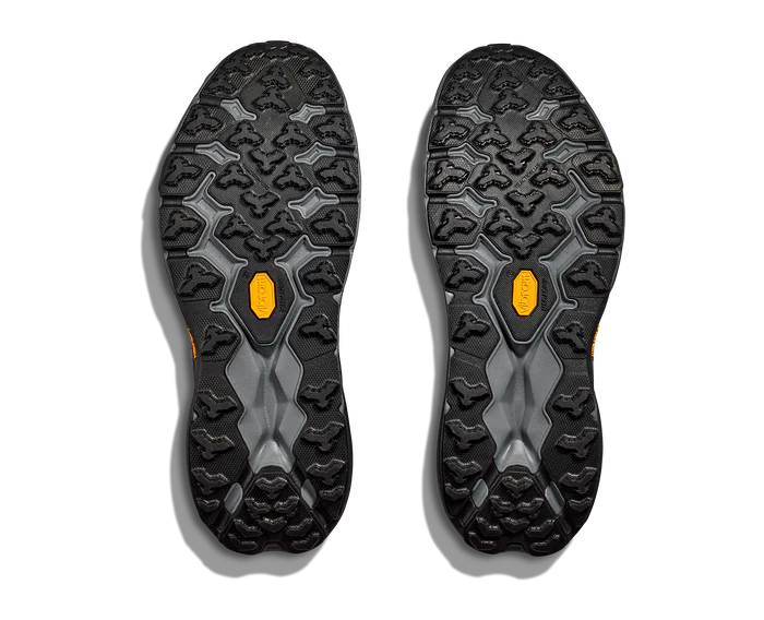 Bottom (outer sole) view of the Men's Speedgoat 5 by HOKA in Harbor Mist/Black