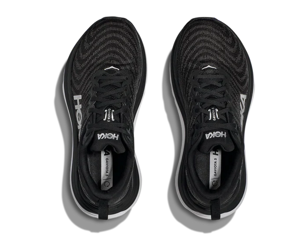 Top view of the Women's Gaviota 5 in the wide D width in Black/White