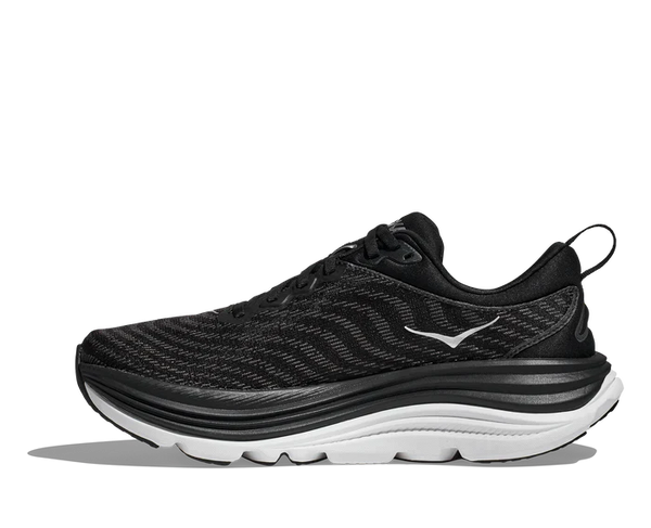 Medial view of the Men's Gaviota 5 in the wide 2E width, color Black / White