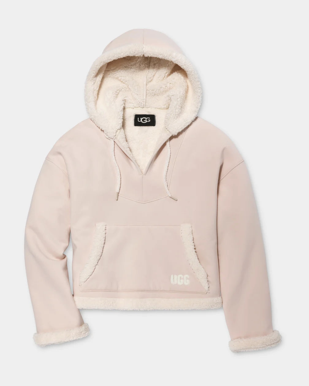 Front View of womens hooded fleece