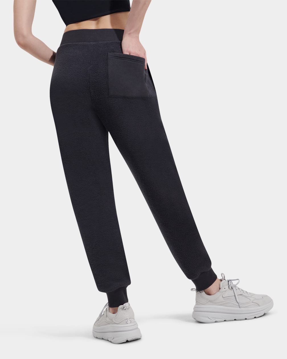 Back view of womens fleece jogger