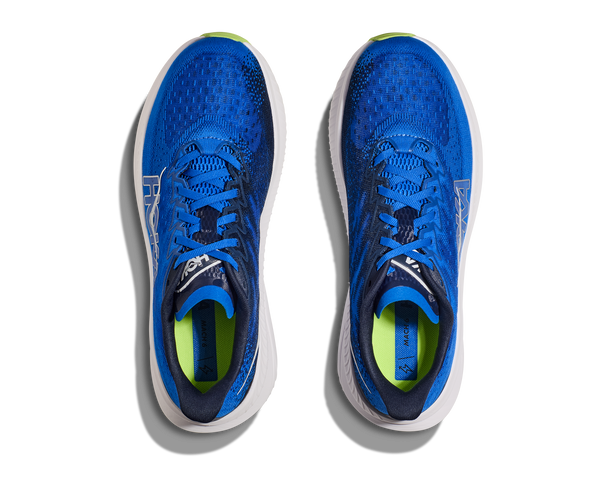 Cobalt blue laces are used to match the base color of the upper.