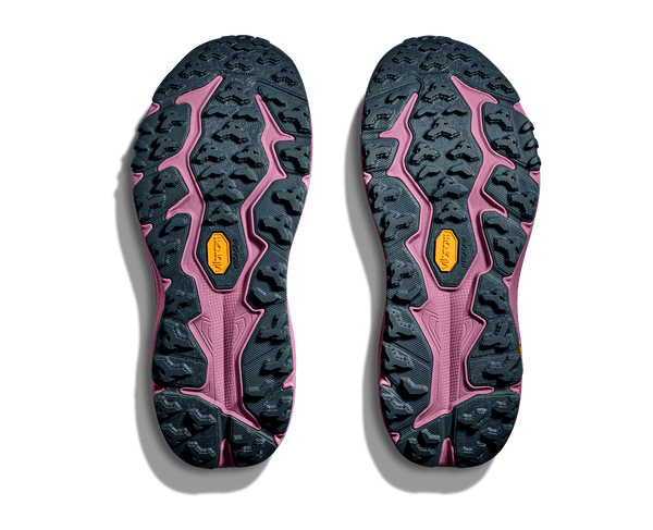 The outsole of this trail shoes have deep lugs.