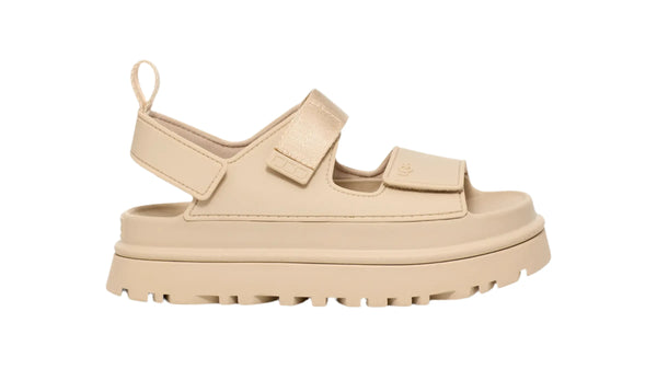 This Ugg sandal has 3 straps and 2 are velcro