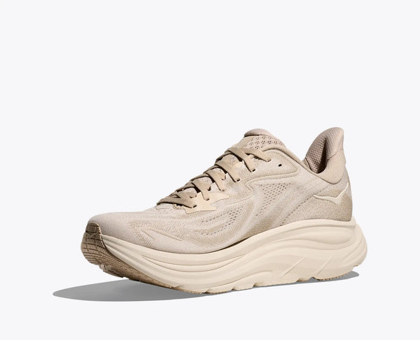 Beige Clifton 10 running shoe on a white background