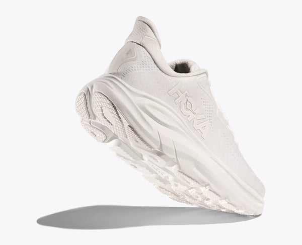 Even the logo on this all white Hoka running shoe is white.
