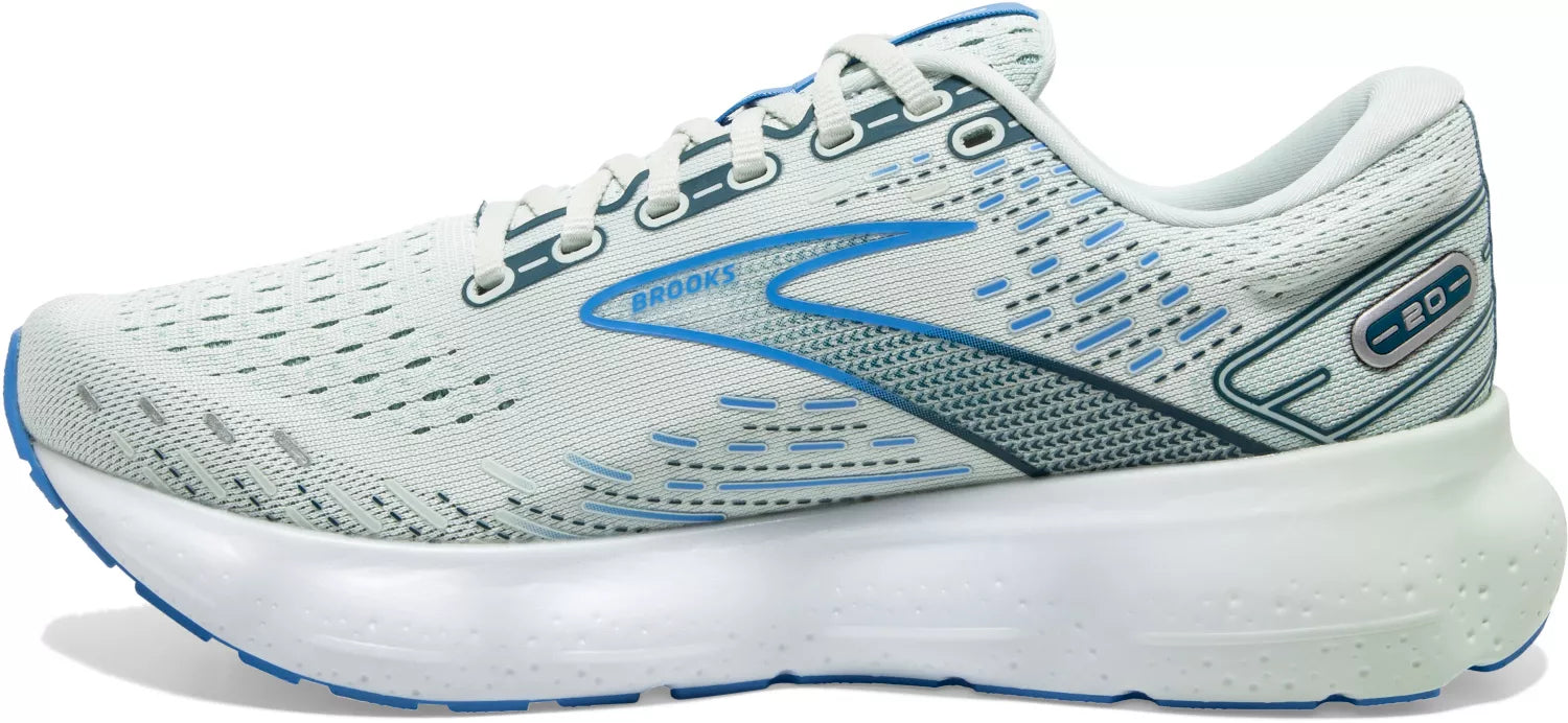Medial view of the Women's Glycerin 20 by Brook's in the color Blue Glass/Marina/Legion Blue