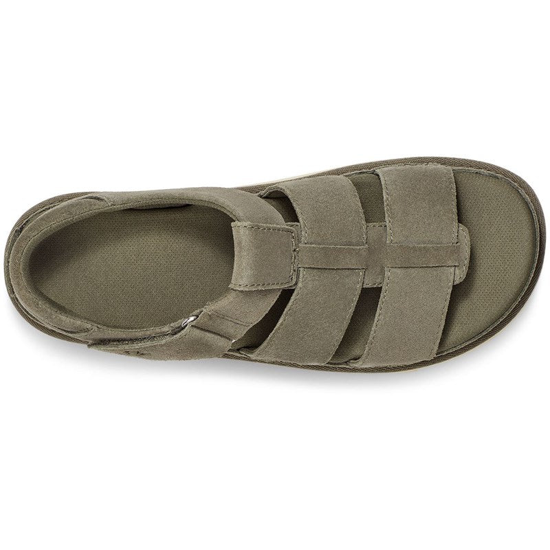 Top view of the Women's Goldenstar strap sandal by UGG in the color Moss Green