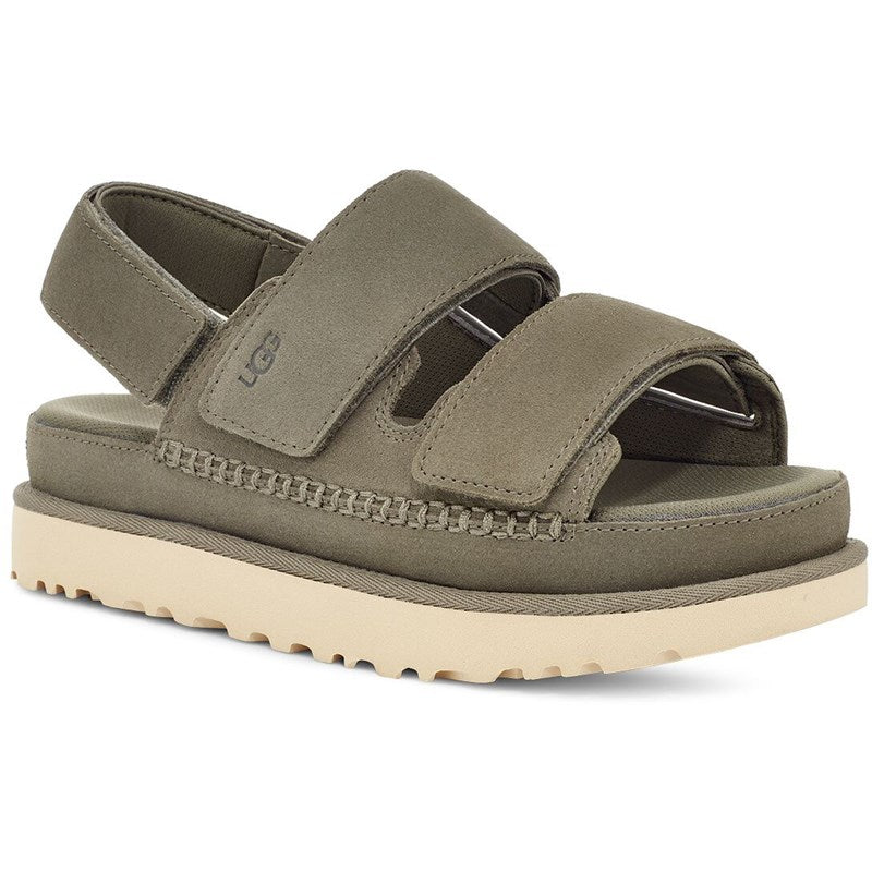 Front angle view of the Women's Goldenstar Sling by UGG in the color Moss Green