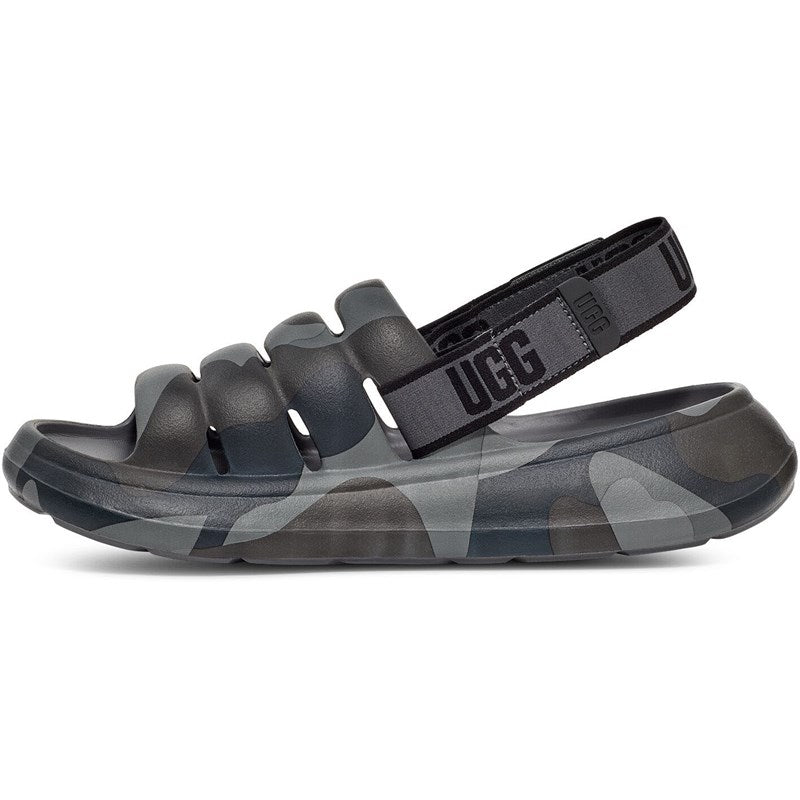 Medial view of the Men's Sport Yeah sandal by UGG in the color CamoPop Black