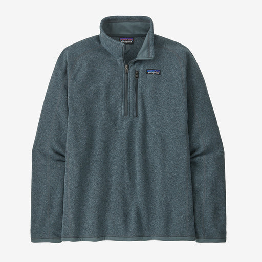 Front view of mens 1/4 Zip fleece in green