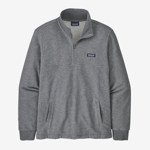Front view of men's grey 1/4 zip fleece
