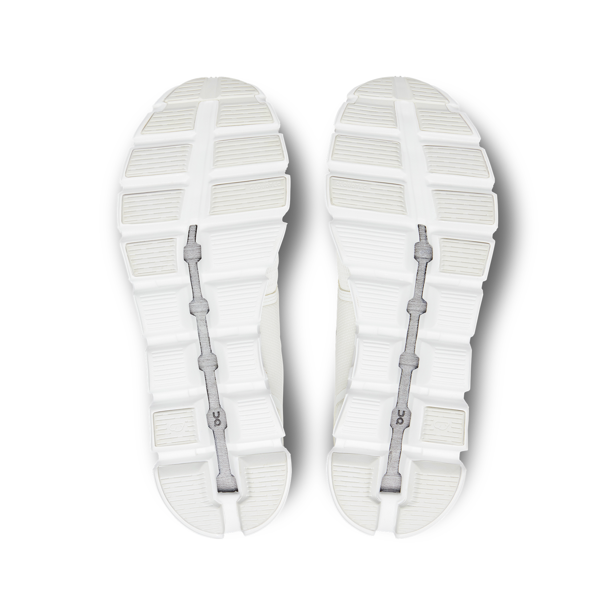 Bottom (outer sole) view of the Men's Cloud 5 by ON in the color Undyed White/White