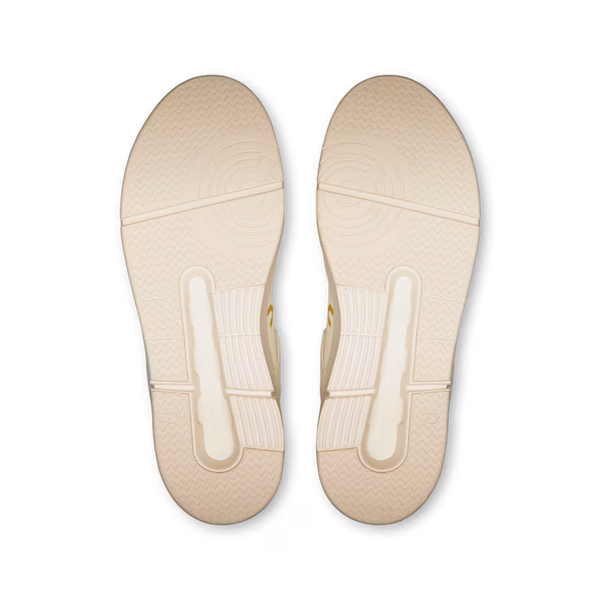 Beige shoe soles on a transparent background