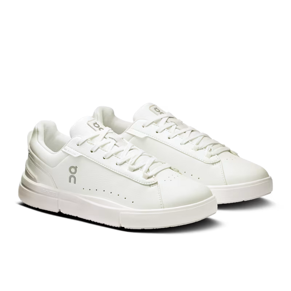 Women's all white leather like sneakers on a transparent background
