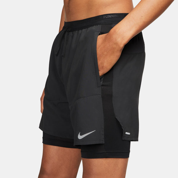 side view of mens stride hybrid short