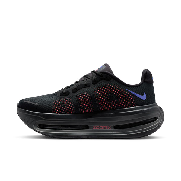 Black running shoe with visible Nike logo on a white background