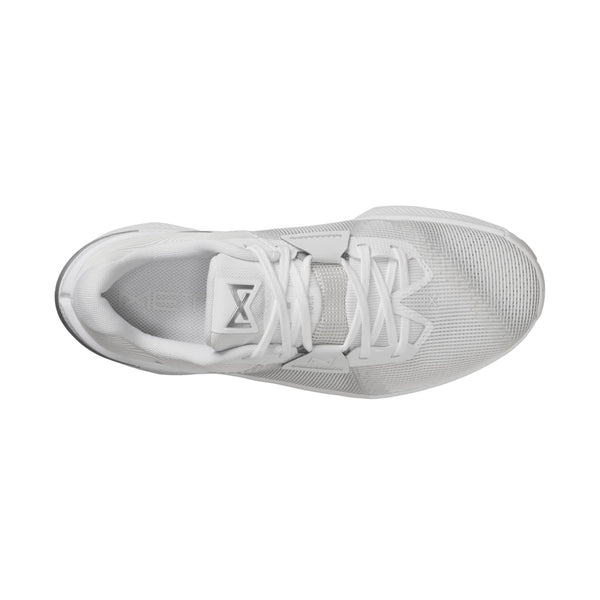 White athletic shoe on a white background.