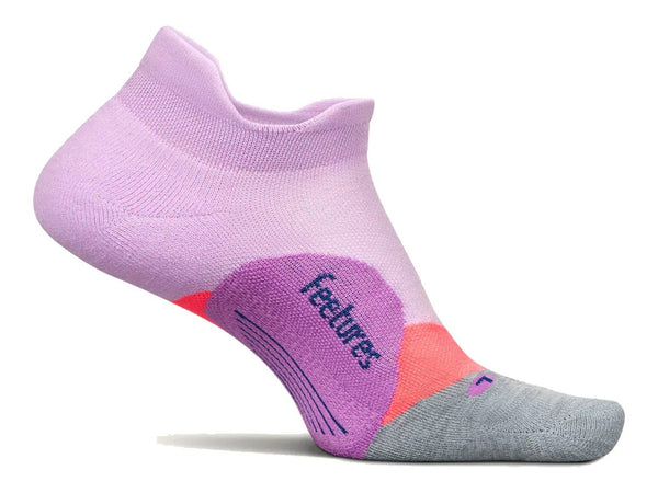 Purple ankle sock with pink and gray accents on a white background