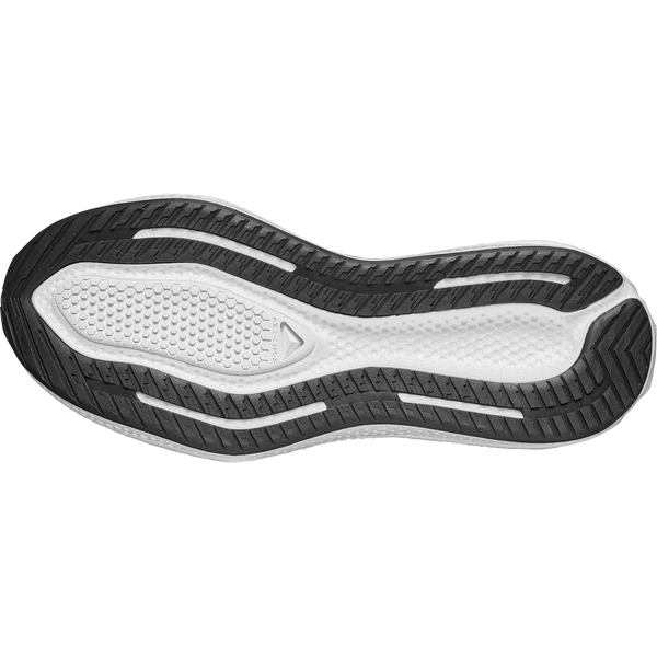 Black and white running shoe on a white background