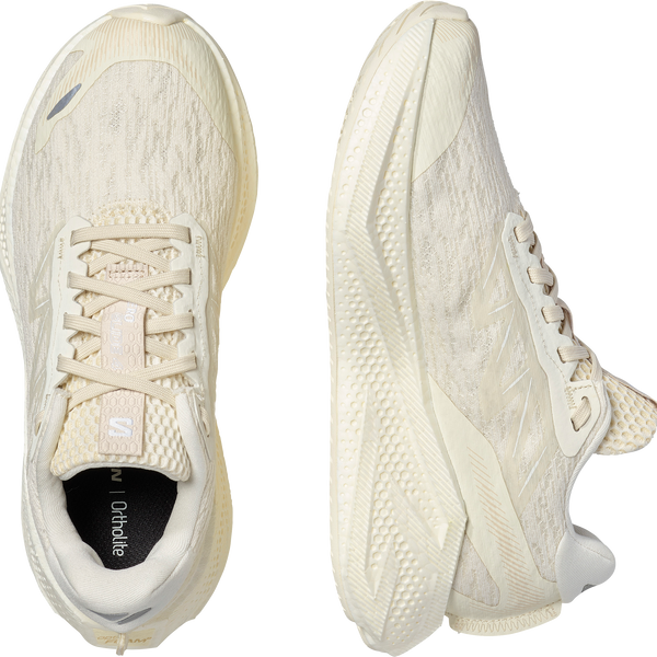 Off-white running shoe on a white background
