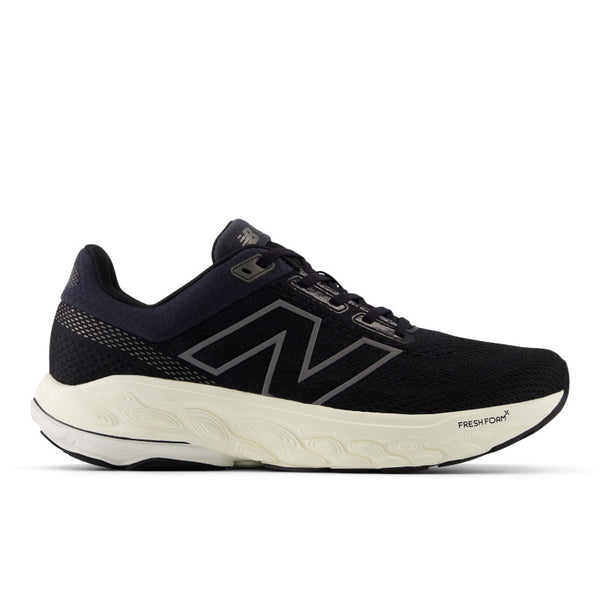 The lateral side of the black and white men's 860 v14 has a large tonal "N" logo