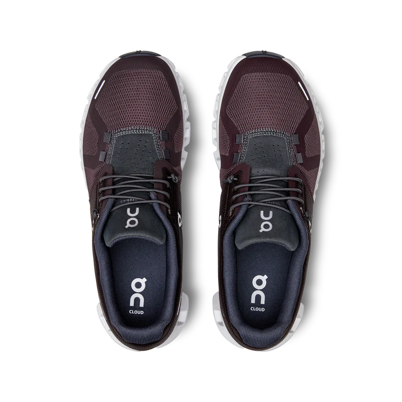 Top view of the Women's On Cloud 5 in Mulberry/Eclipse