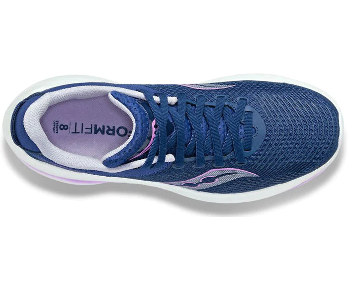 Top view of the Women's Kinvara Pro by Saucony in Indigo/Mauve