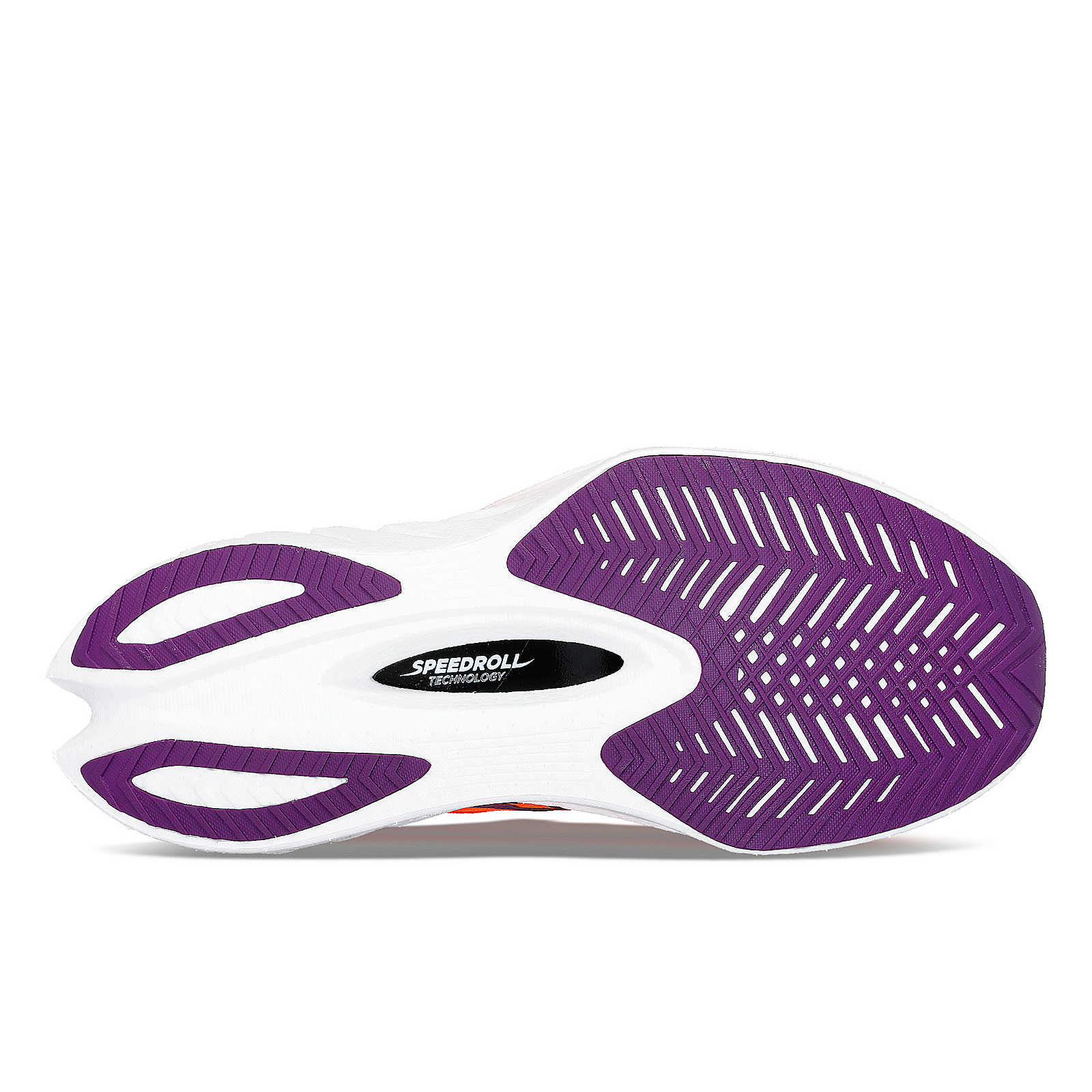 The outsole of the Women's Endorphin Pro 4  has only a little rubber on the heel and more under the forefoot.  This helps to keep the weight down