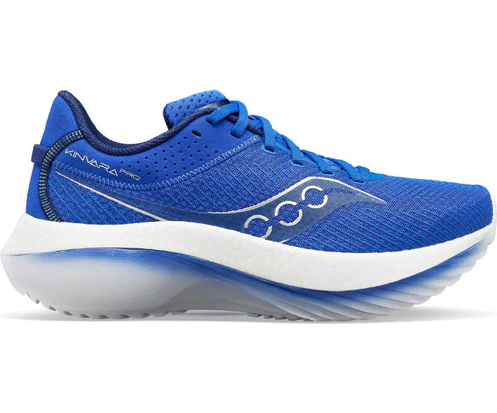 Lateral view of the Men's Kinvara Pro by Saucony in SuperBlue/Indigo