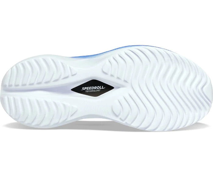 Bottom (outer sole) view of the Men's Kinvara Pro by Saucony in SuperBlue/Indigo